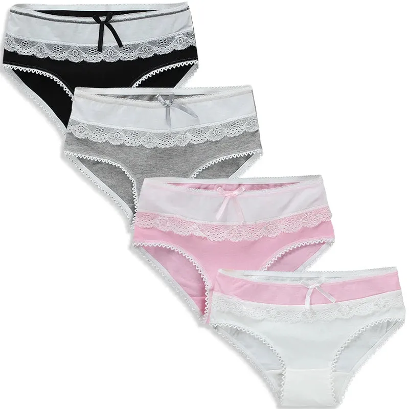 4Pcs Children's Panties 8-14Years Old Teenage Cotton Underwear Sport Puberty Big Girl's Student Briefs