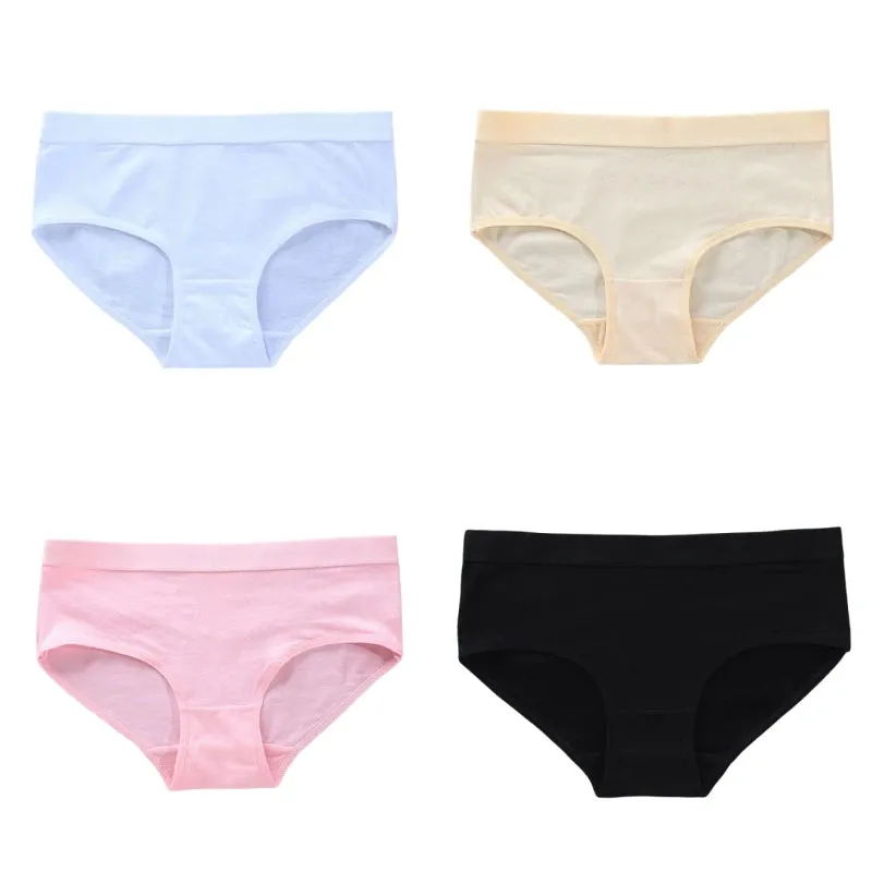 4Pcs Children's Panties 8-14Years Old Teenage Cotton Underwear Sport Puberty Big Girl's Student Briefs