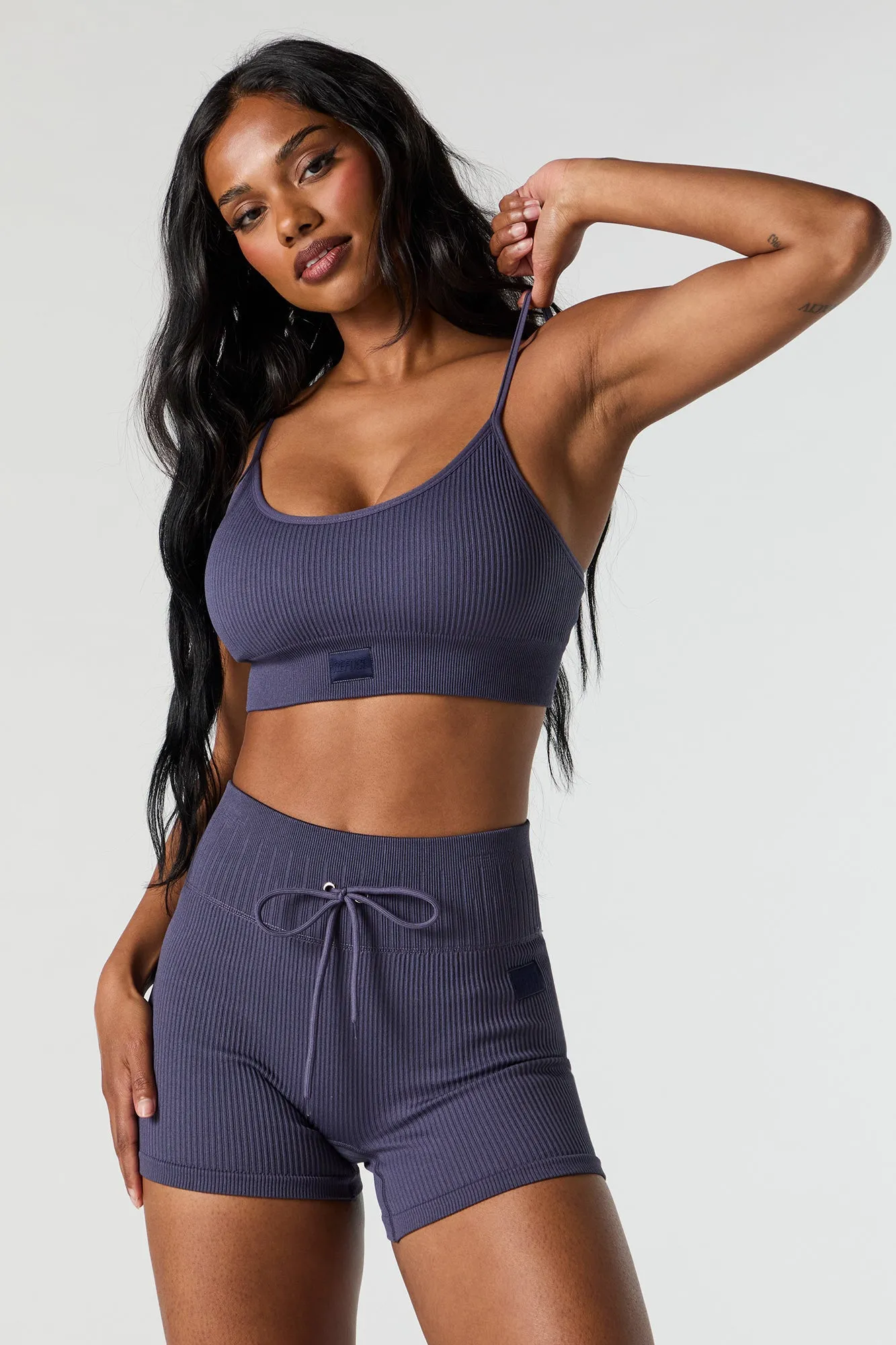 Active Seamless Ribbed Scoop Neck Bra