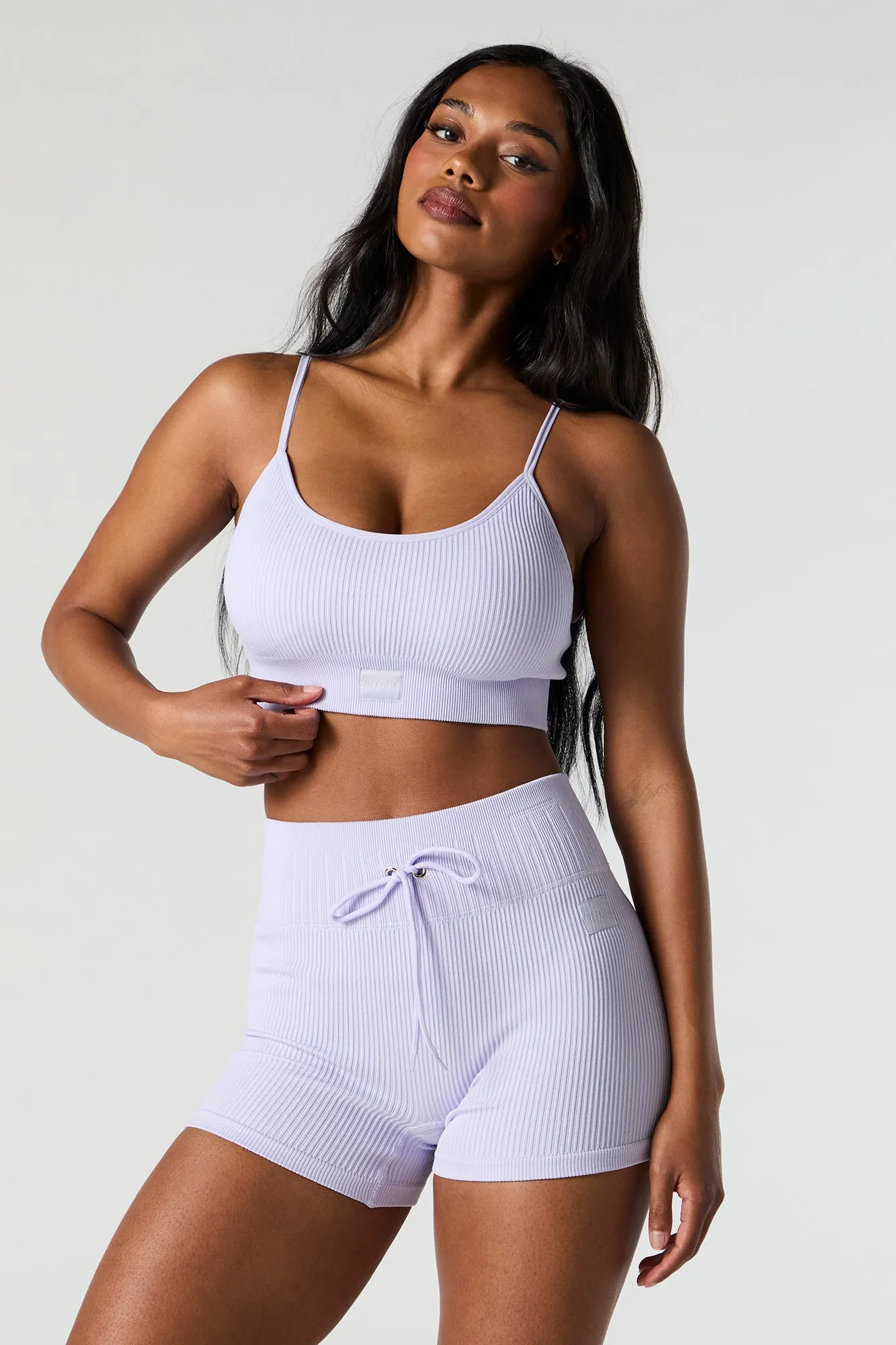 Active Seamless Ribbed Scoop Neck Bra