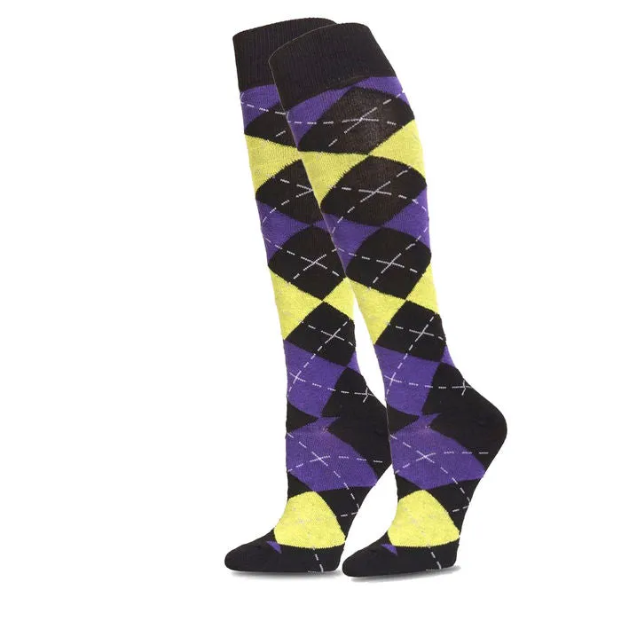 Argyle Knee High Socks