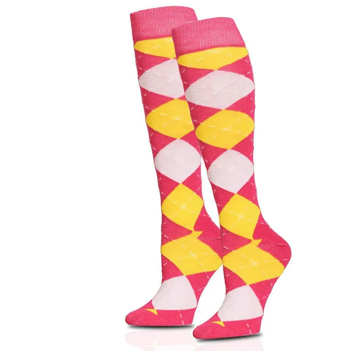 Argyle Knee High Socks