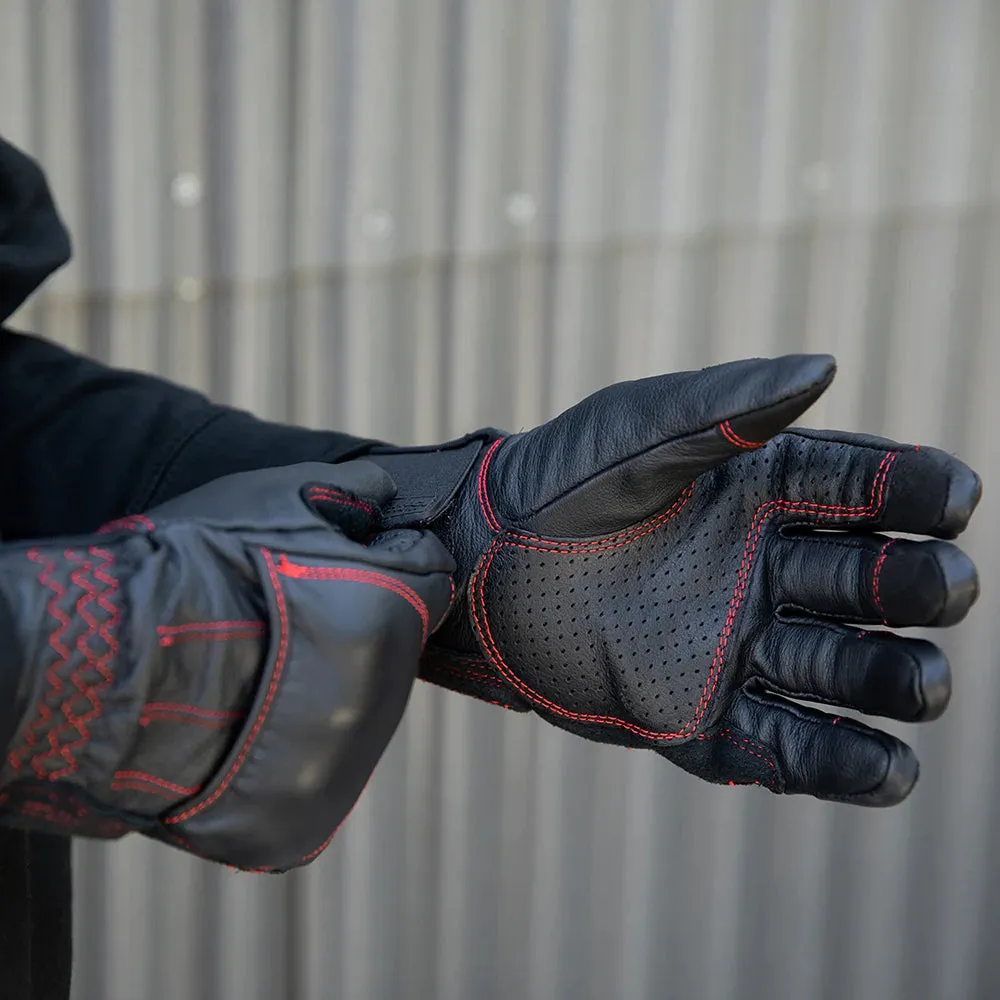 BILTWELL BELDEN LEATHER GLOVE [REDLINE]