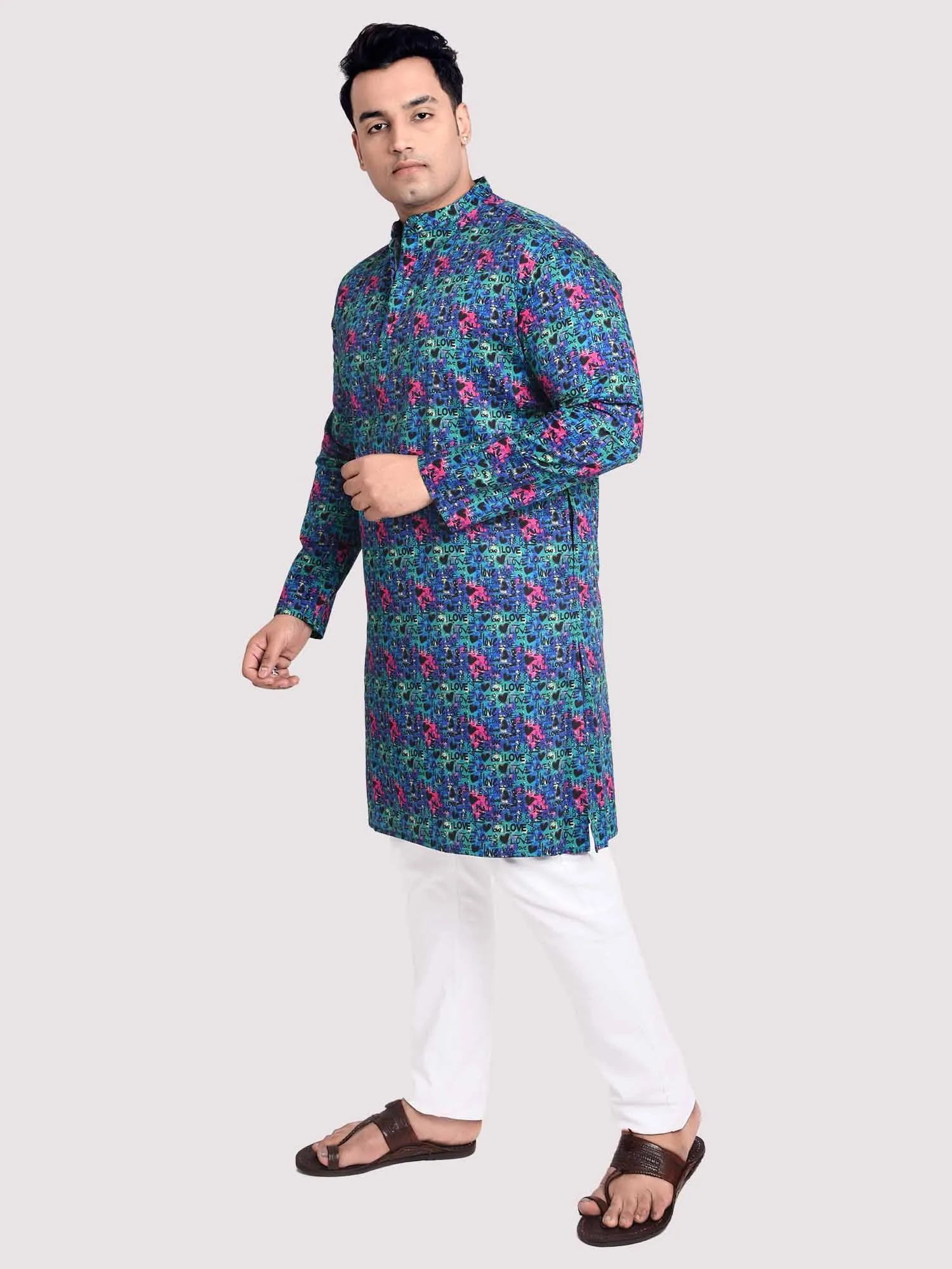 Blus Medey Digital Printed Kurta Men's Plus Size