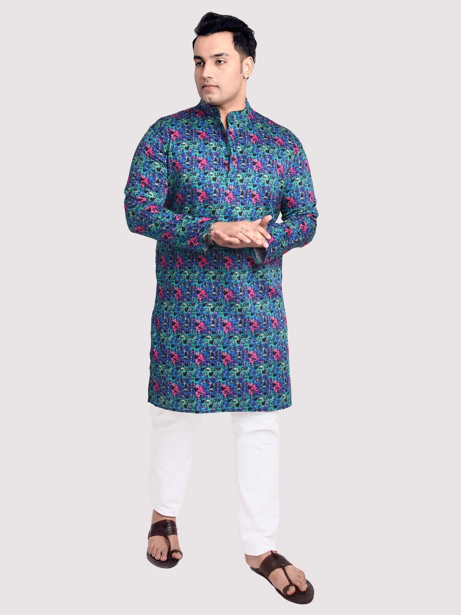 Blus Medey Digital Printed Kurta Men's Plus Size