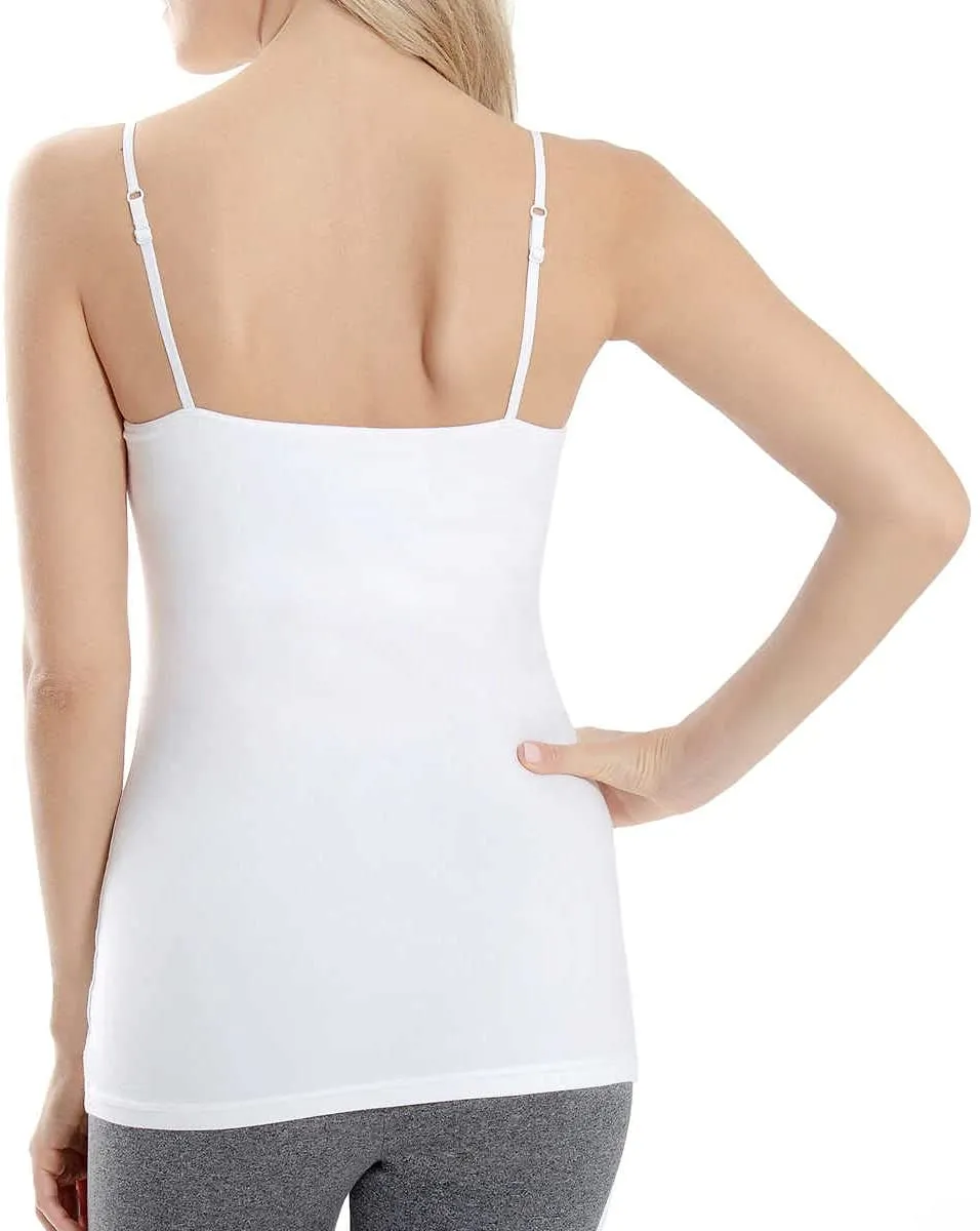 Body Bleu Women's Cami With Bralette Shelf Bra Cotton Undershirts Adjustable straps 3-pack