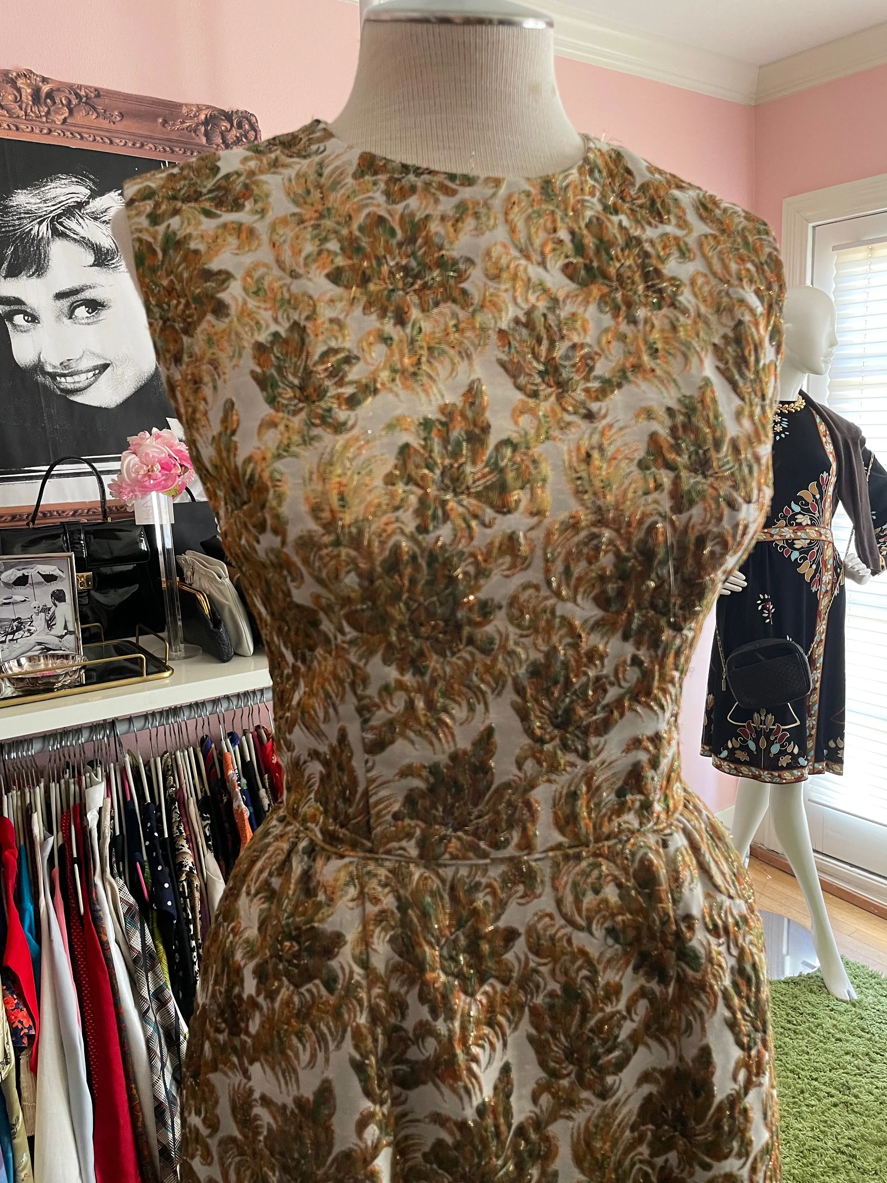 Brocade Leaf Dress