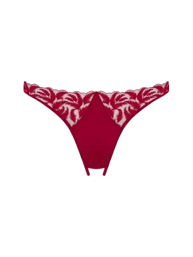 Coco de Mer Ravenna Open Knicker in Ruby