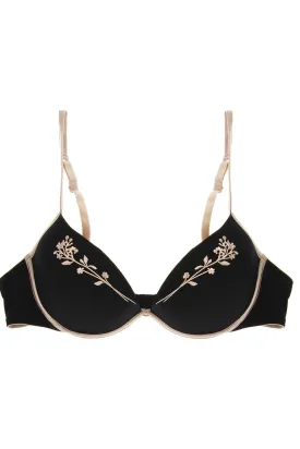 COTTON CLUB GEISHA Black Floral Bra