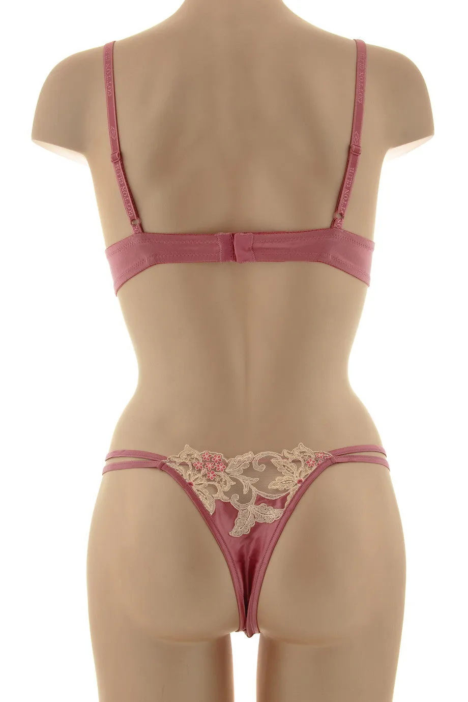 COTTON CLUB PINK Silk Floral Bra