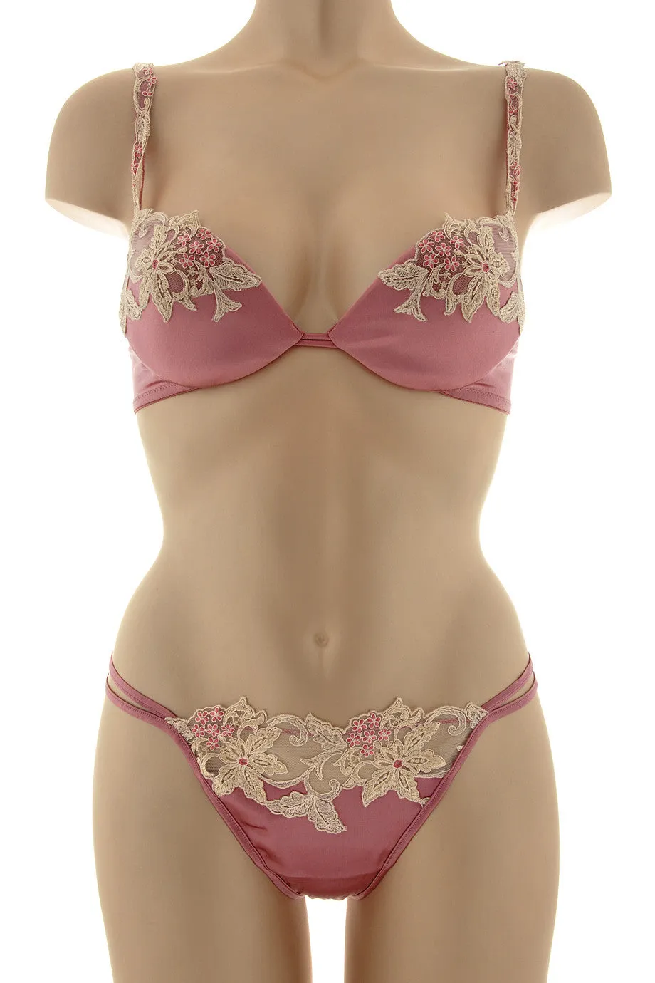 COTTON CLUB PINK Silk Floral Bra