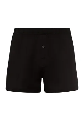 Cotton Sporty Cotton Knit Boxer With Button Fly | Black 73505-199