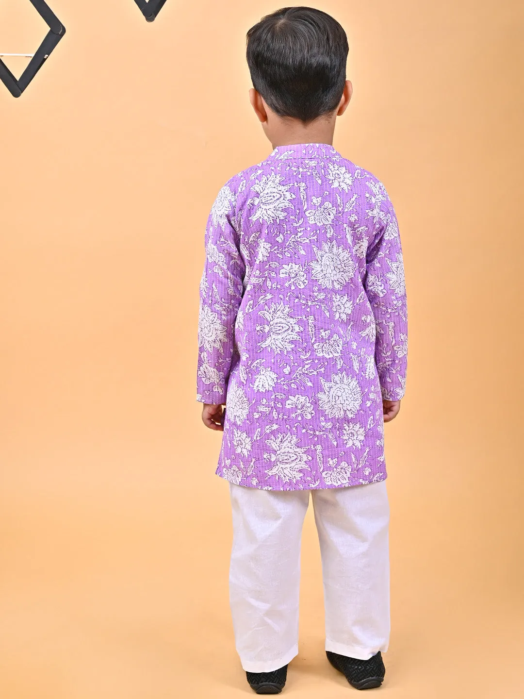 DARSH- PURPLE PRINTED KURTA PAJAMA