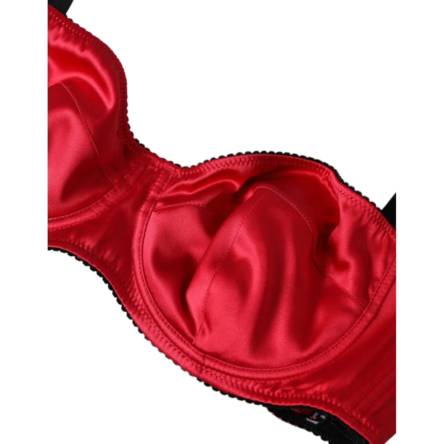 Dolce & Gabbana Bordeaux Silk Stretch Balconcino Bra Underwear