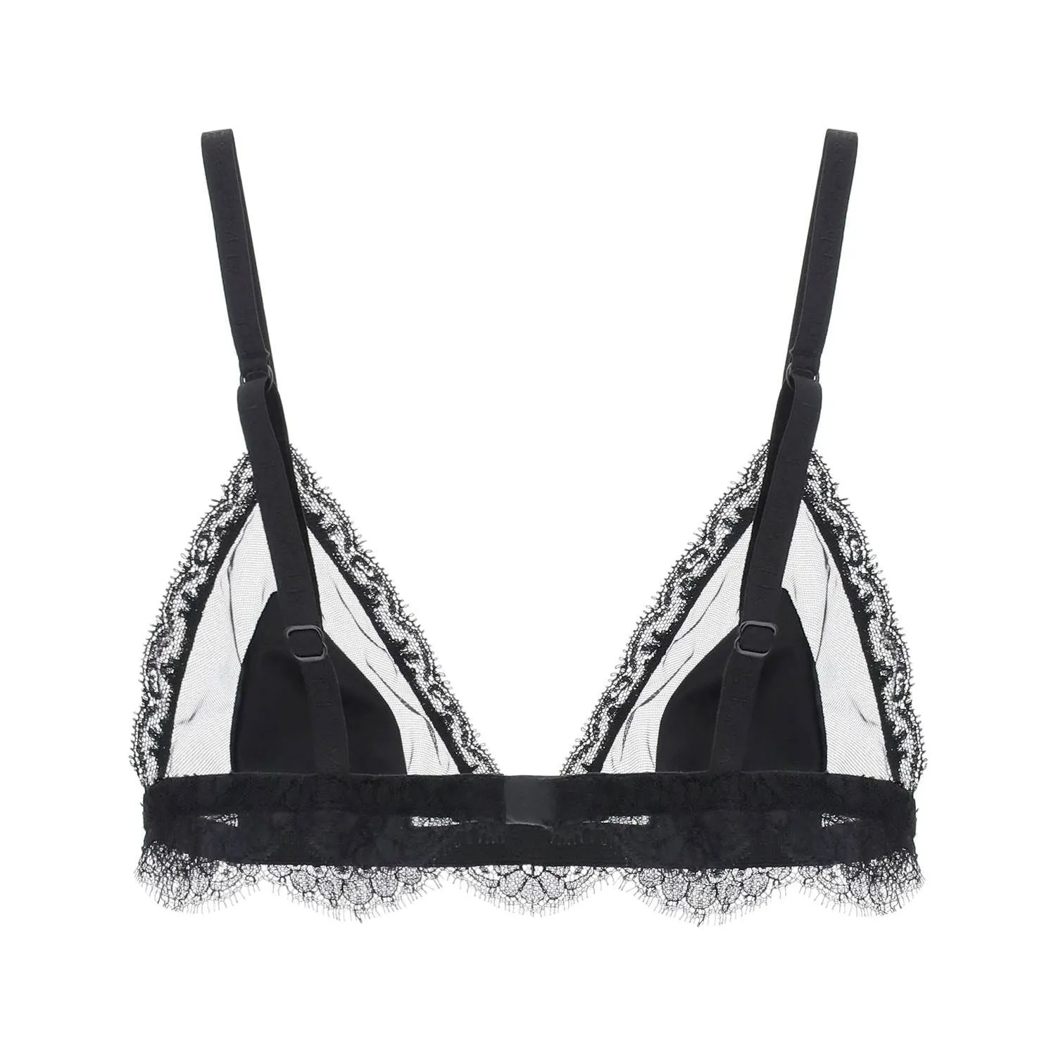 Dolce & Gabbana triangle satin and lace bra