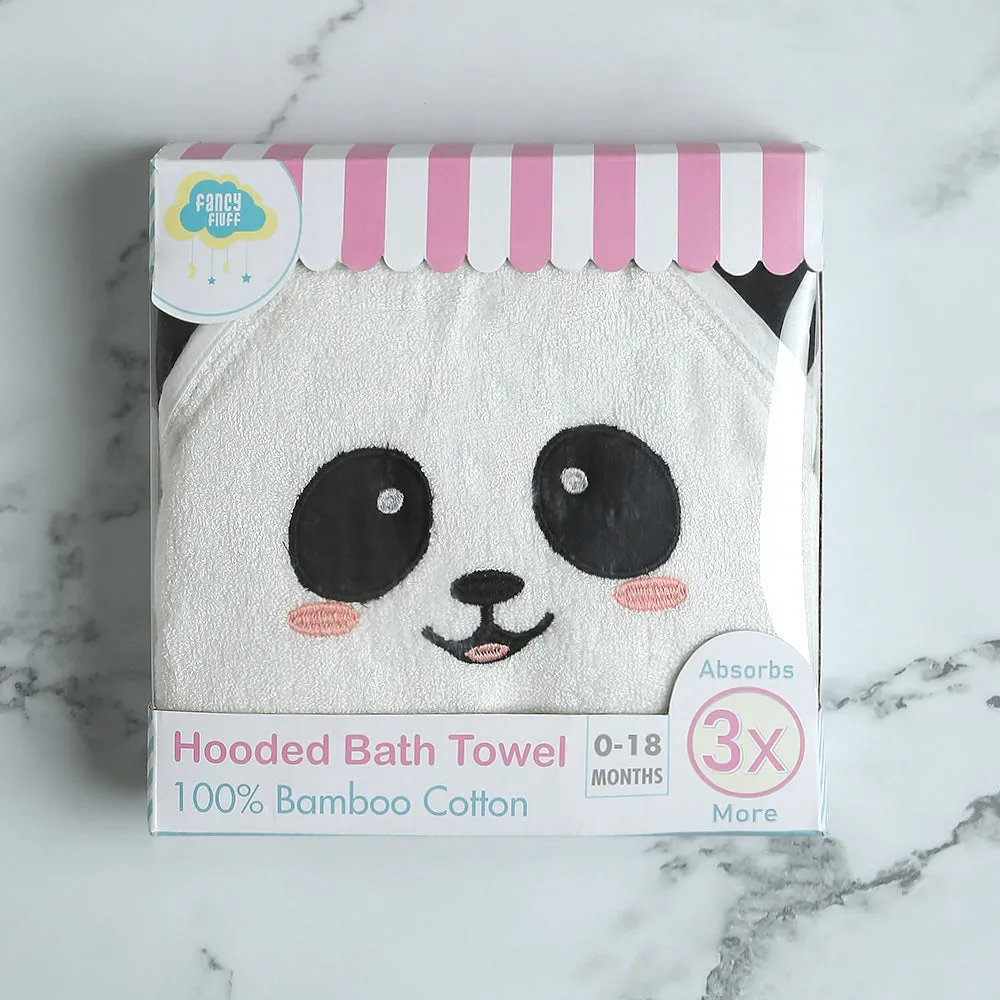 Fancy Fluff Bamboo Cotton Baby Hooded Towel- PANDA