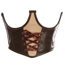 Faux Leather Steel Boned Lace-Up Waist Cincher