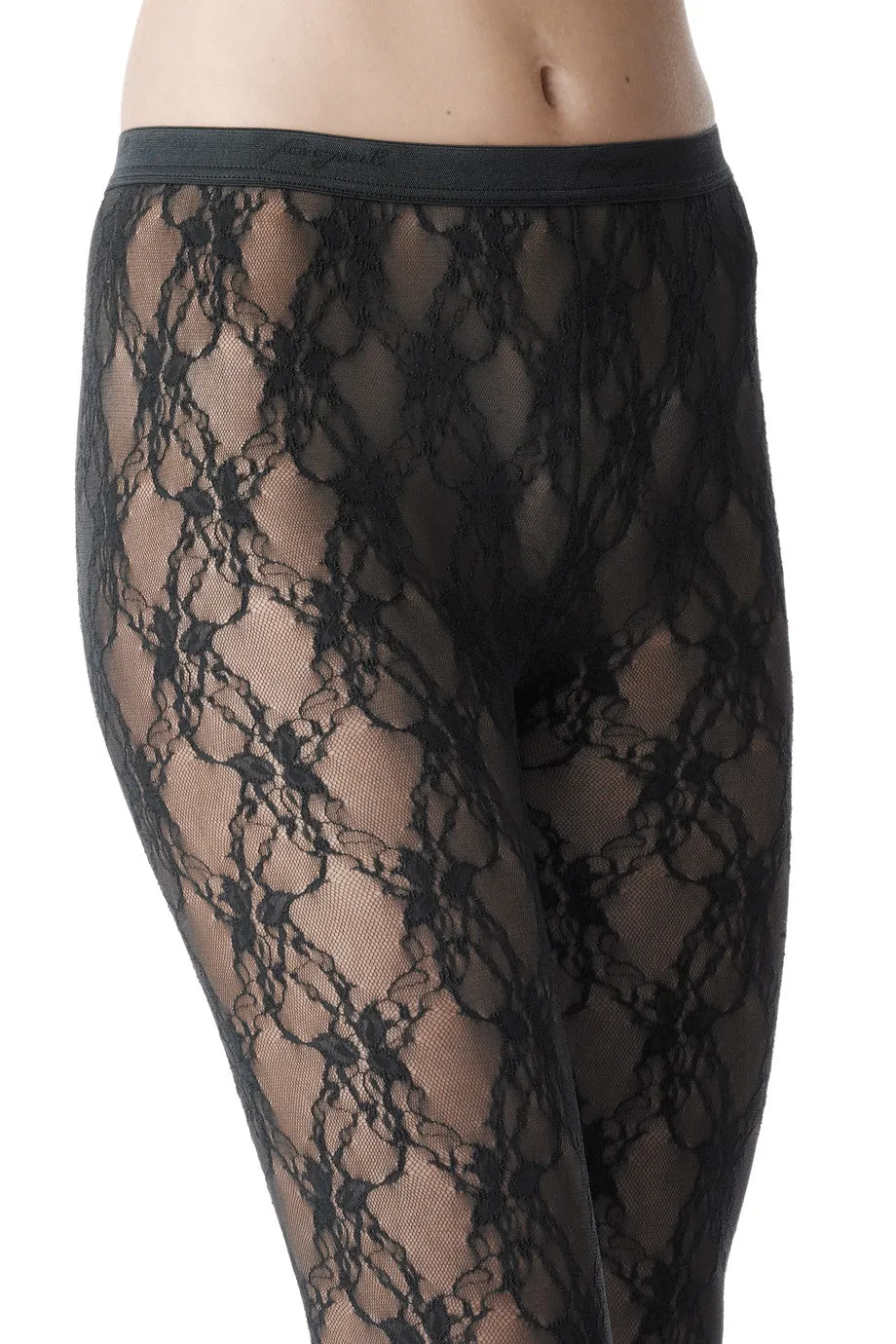 FOGAL 118 Tights of Finest Elastic Lace 210 Noir