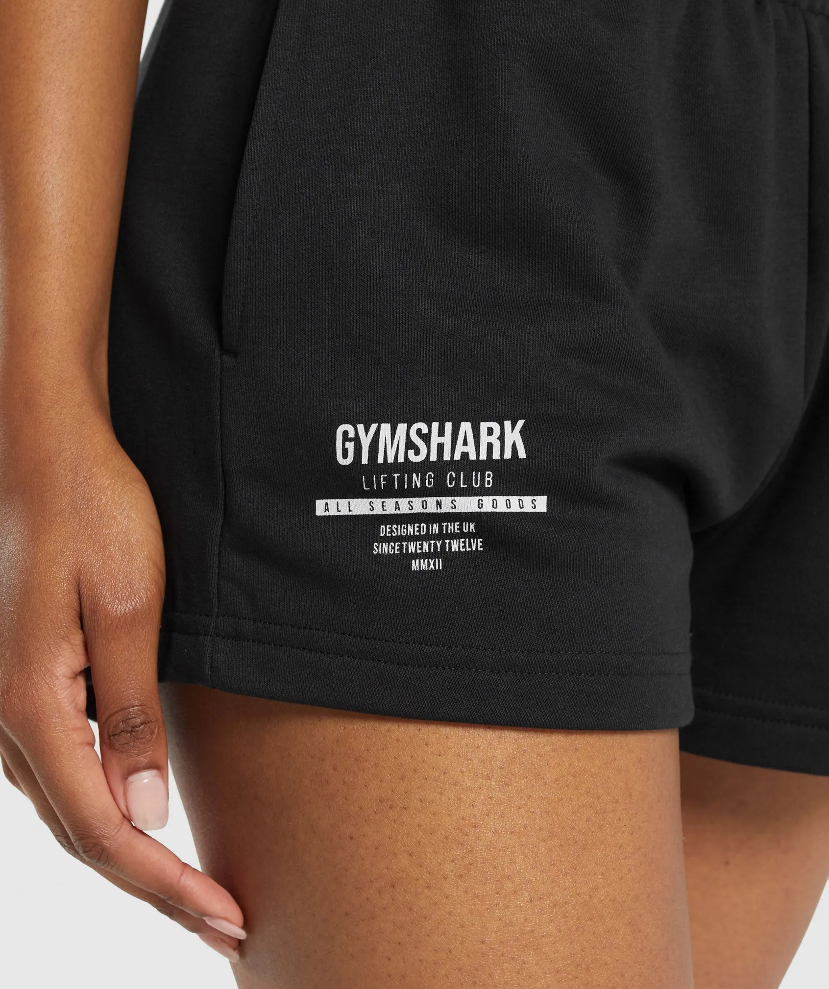 Gymshark Care Label Graphic Brushed Shorts - Black