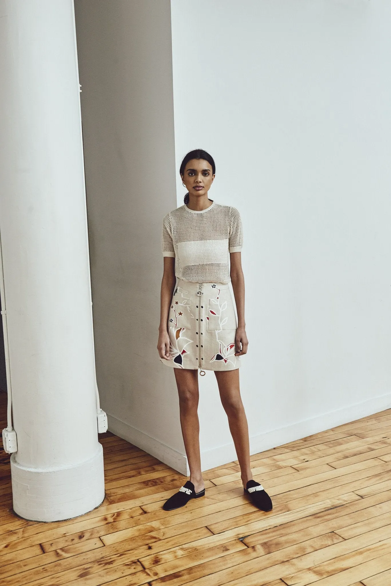 HARLEM DANCE LINEN MINI SKIRT