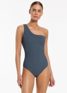 Jetset One Shoulder One Piece - Steel Blue