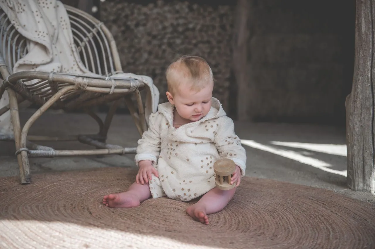 Koeka Bathrobe Baby Cotton | Flower Crown Natural