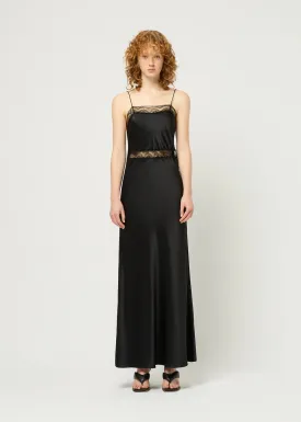 LACE TRIMMED MAXI - BLACK