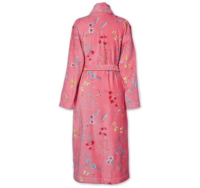 Les Fleur Cotton Velour Bathrobe Range Pink