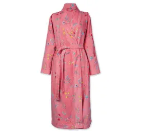 Les Fleur Cotton Velour Bathrobe Range Pink