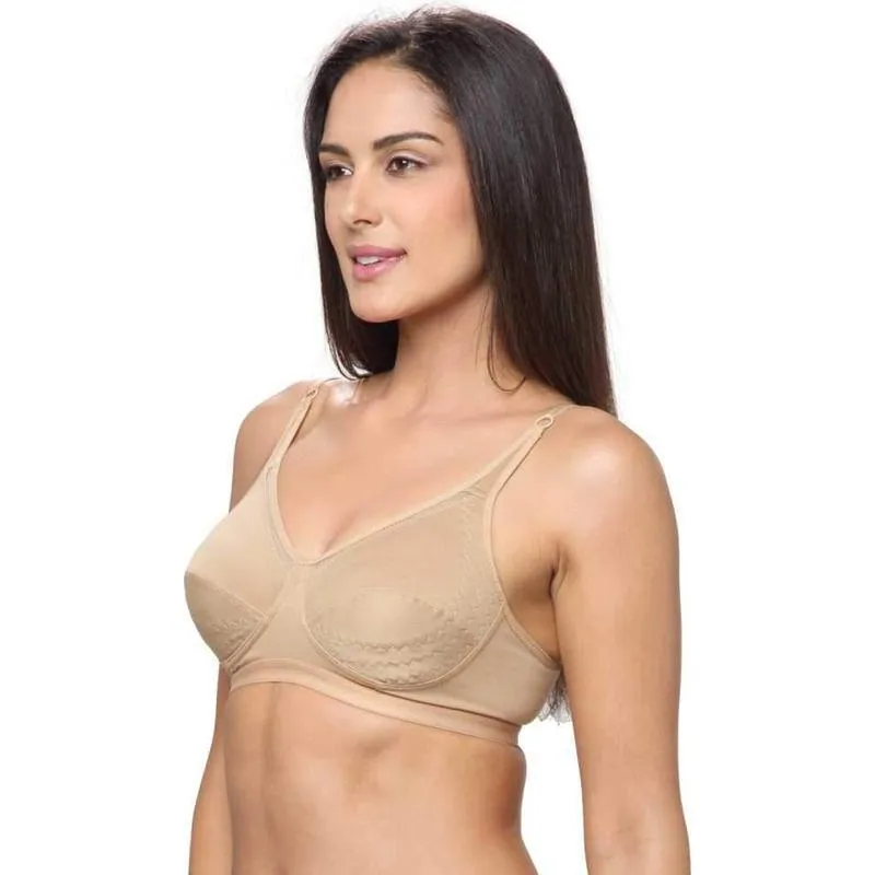 Lovable Women Full Coverage Beige Cotton Bra