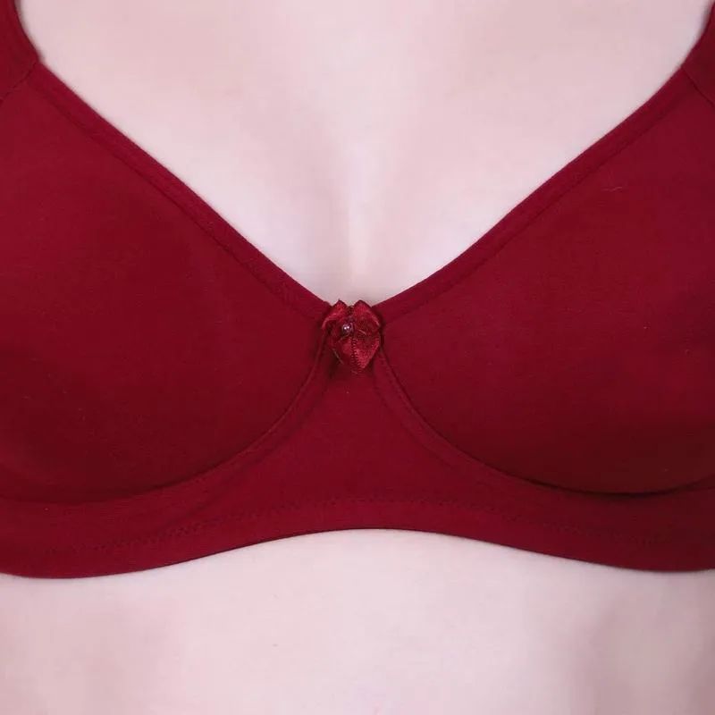 Lovable Women's Seamless Cotton Bra Maroon