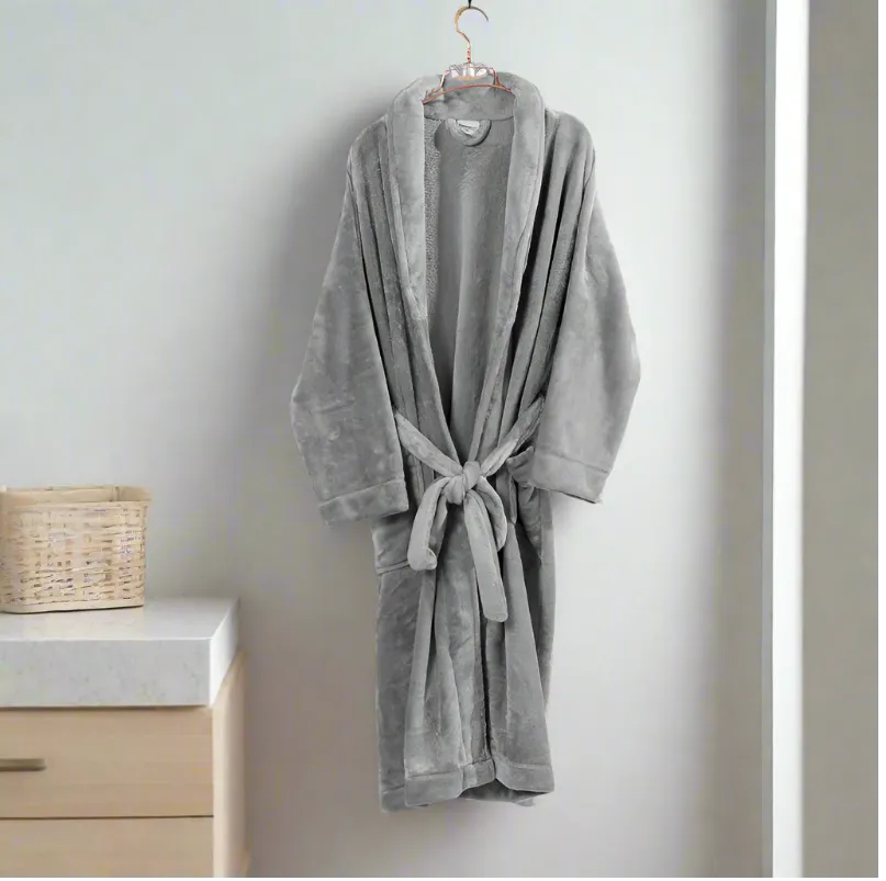 Microfleece Bathrobe - Grey