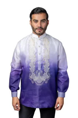 MO43 - Organza Barong Tagalog Monochromatic Purple