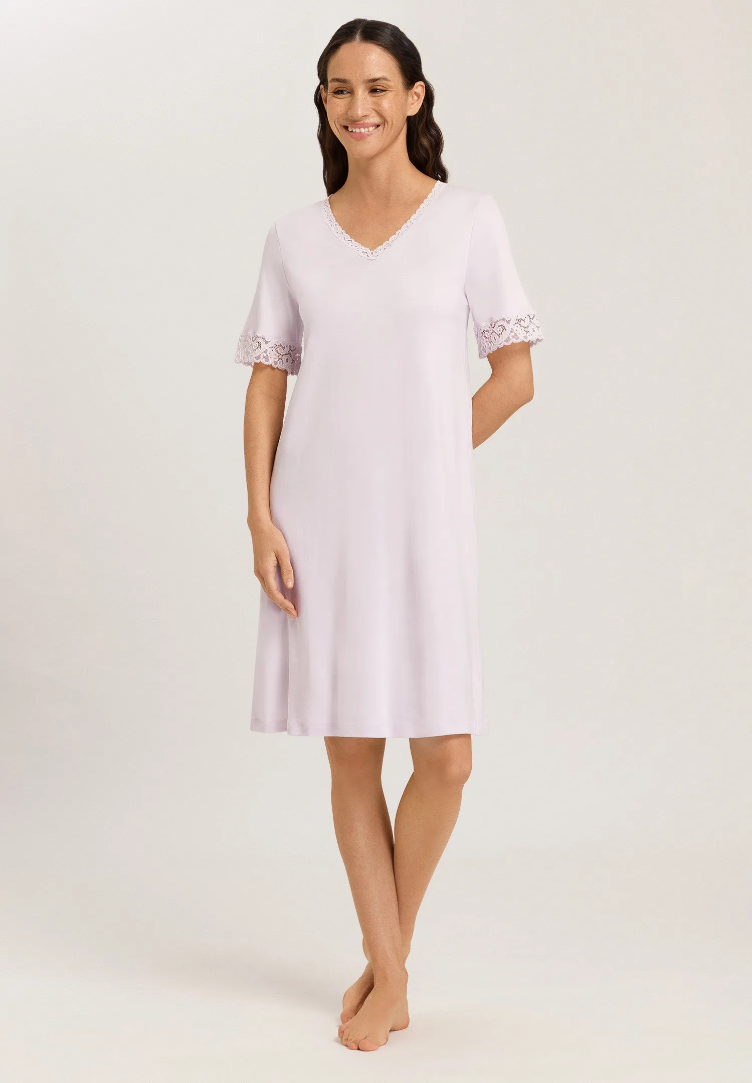 Moments Lace Trim Cotton Nightgown | Lupine Love 77040-1486