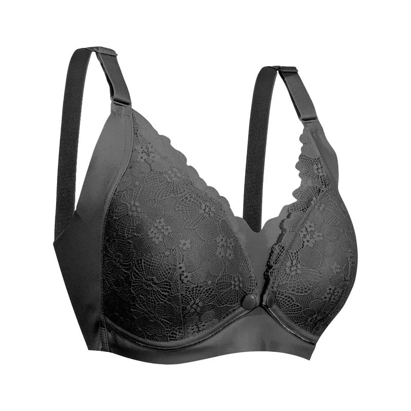 Okus - Pretty Lace Maternity & Nursing Bra - Black