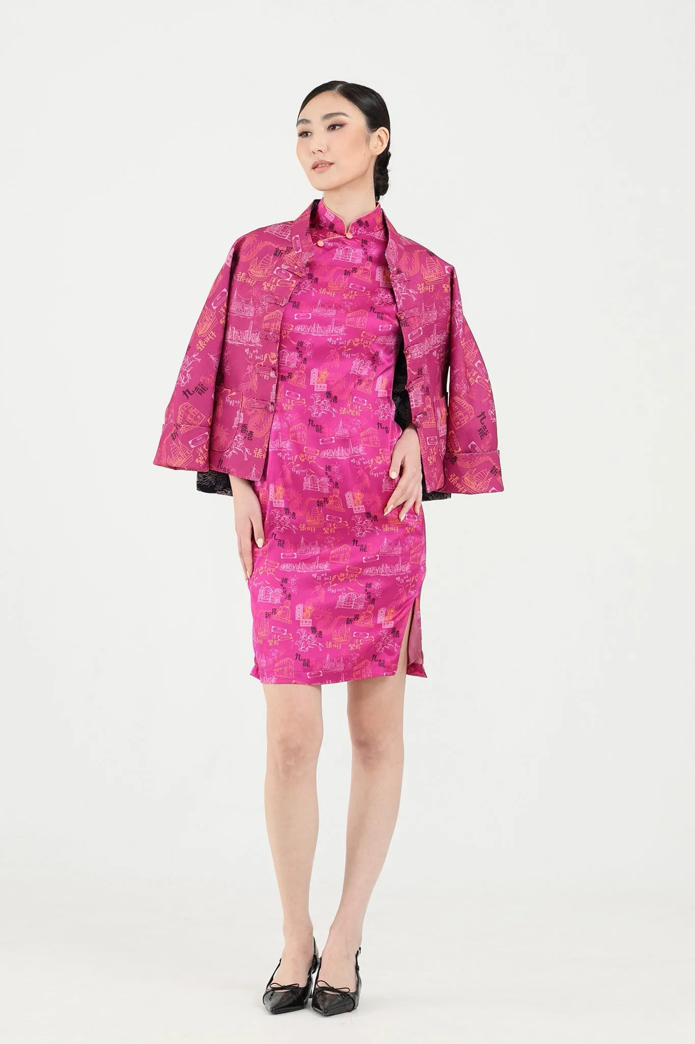 PANDORA HK Print Cheongsam (Fuchsia)