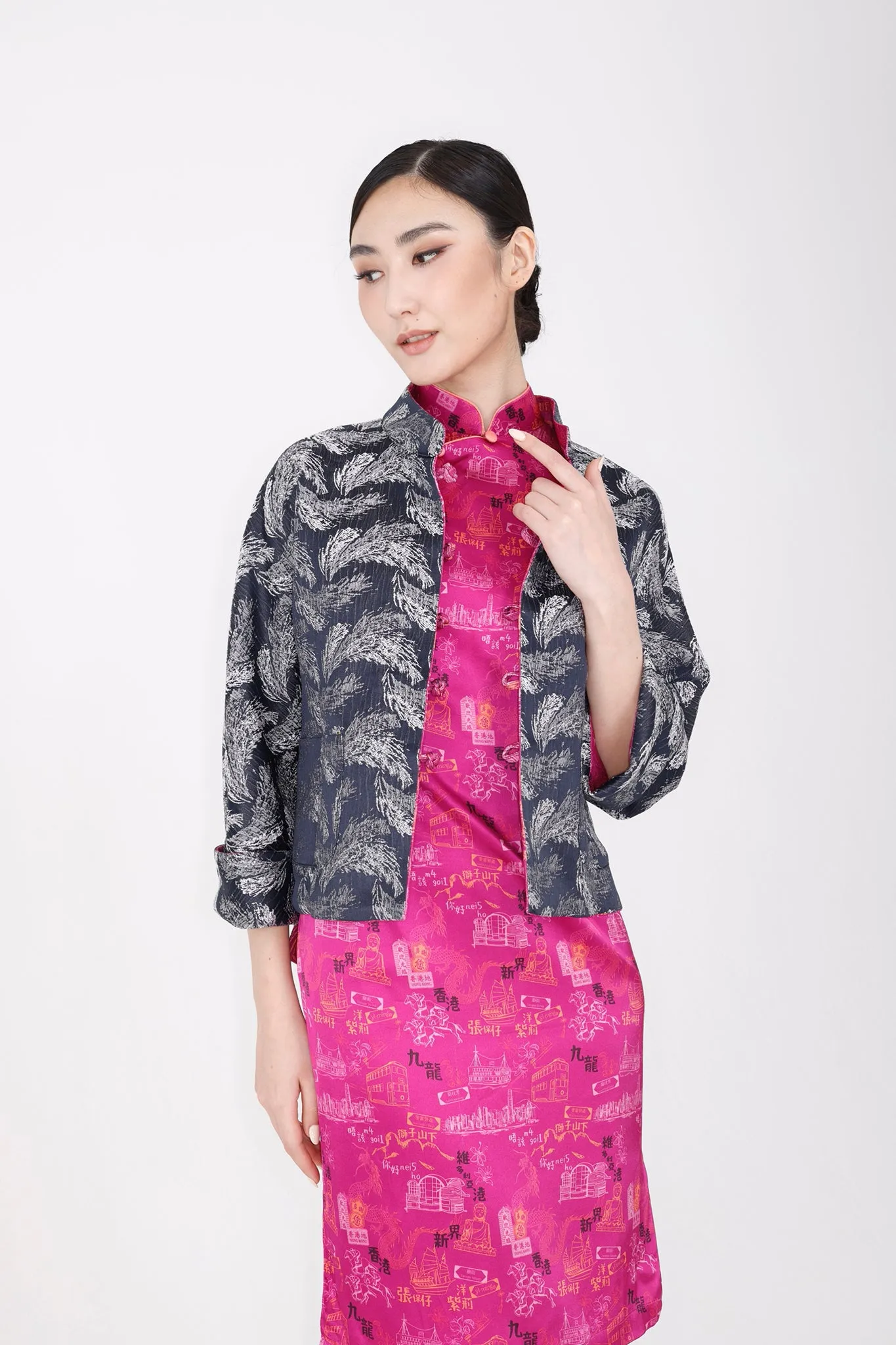 PANDORA HK Print Cheongsam (Fuchsia)