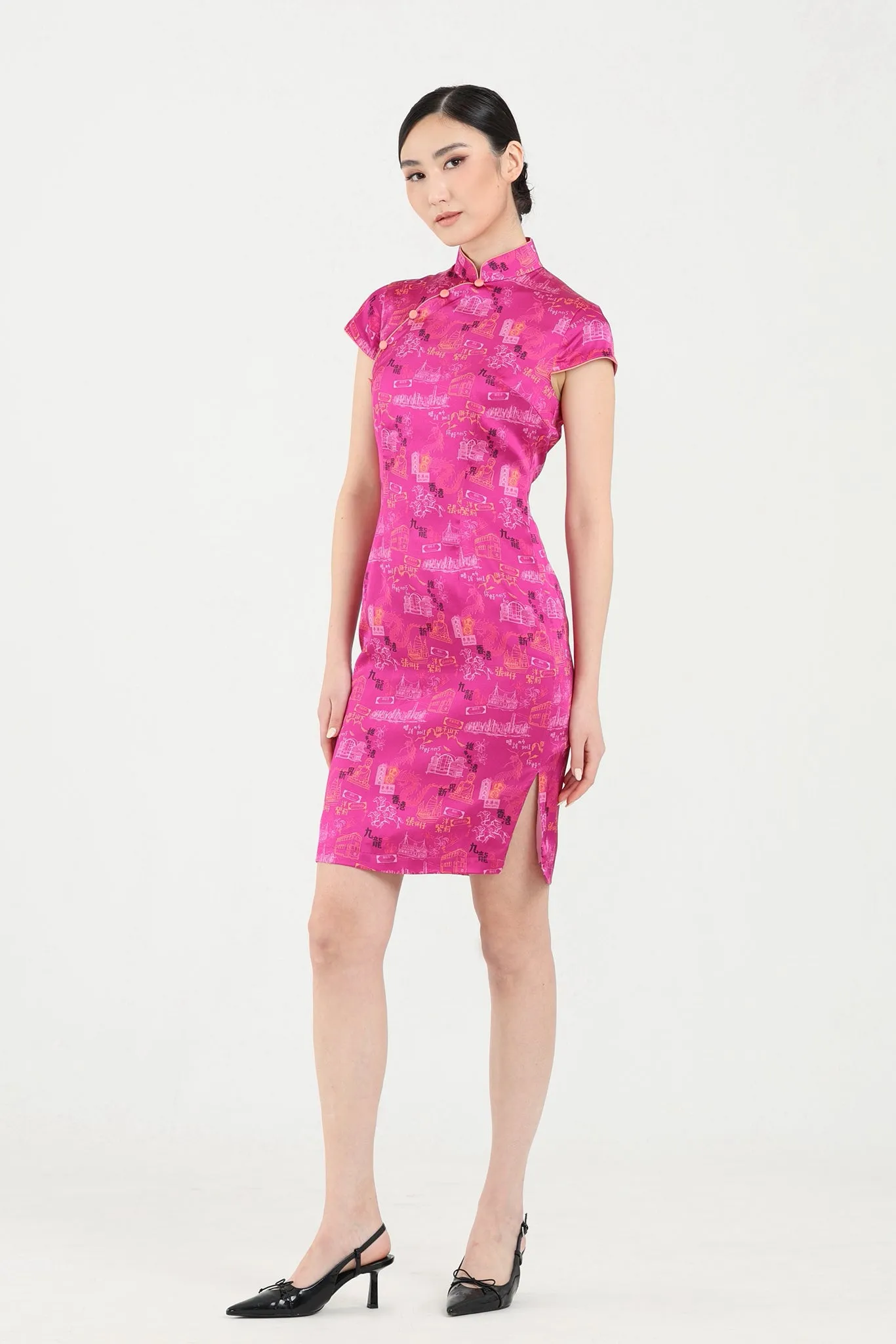 PANDORA HK Print Cheongsam (Fuchsia)