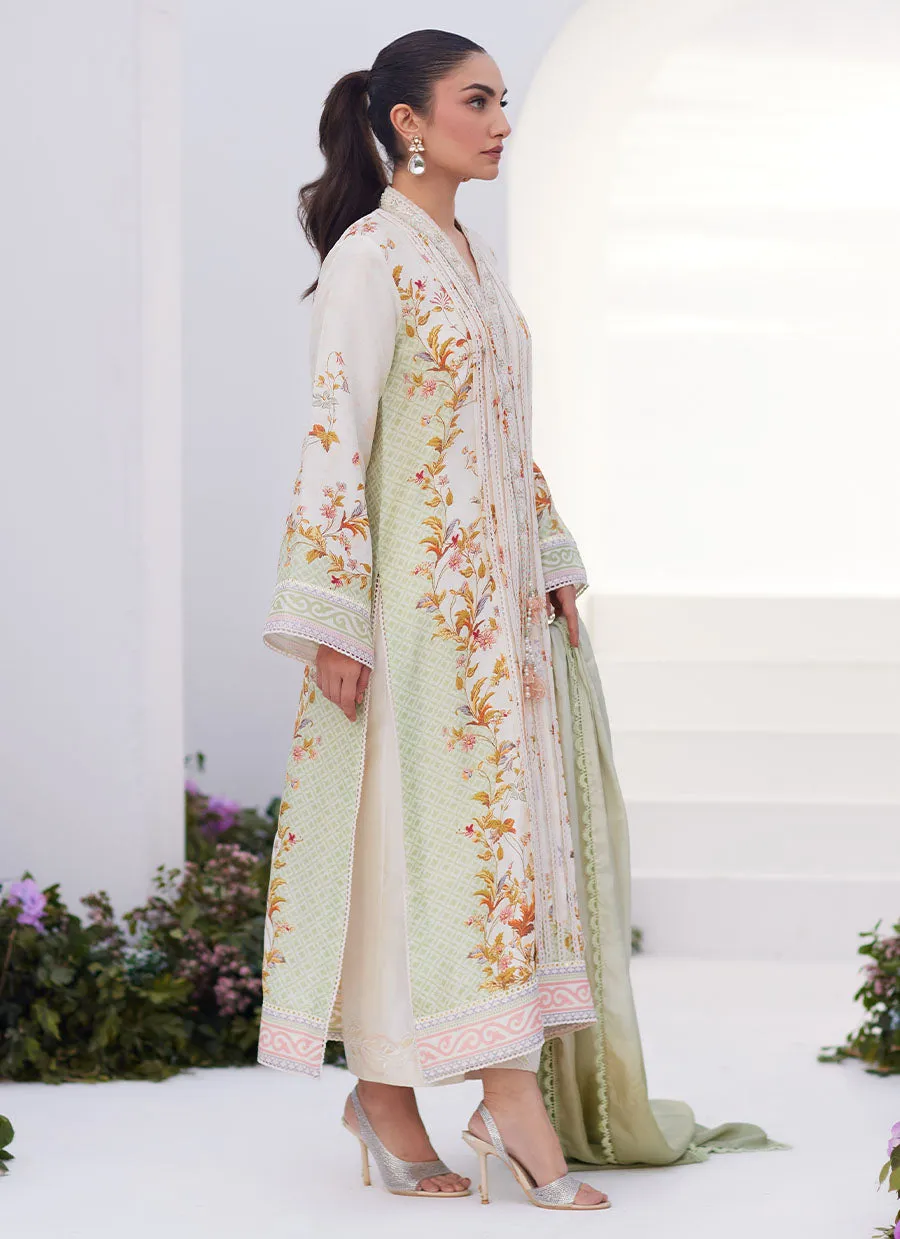 Sage Trellis Shirt and Dupatta