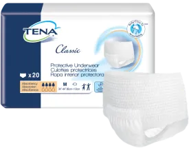 Tena 72513 Classic Protective Underwear, Medium, 34"-44" White