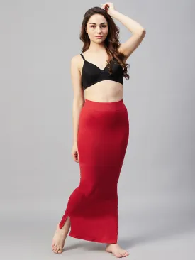 Women Saree Shapewear With Side Slits - Red